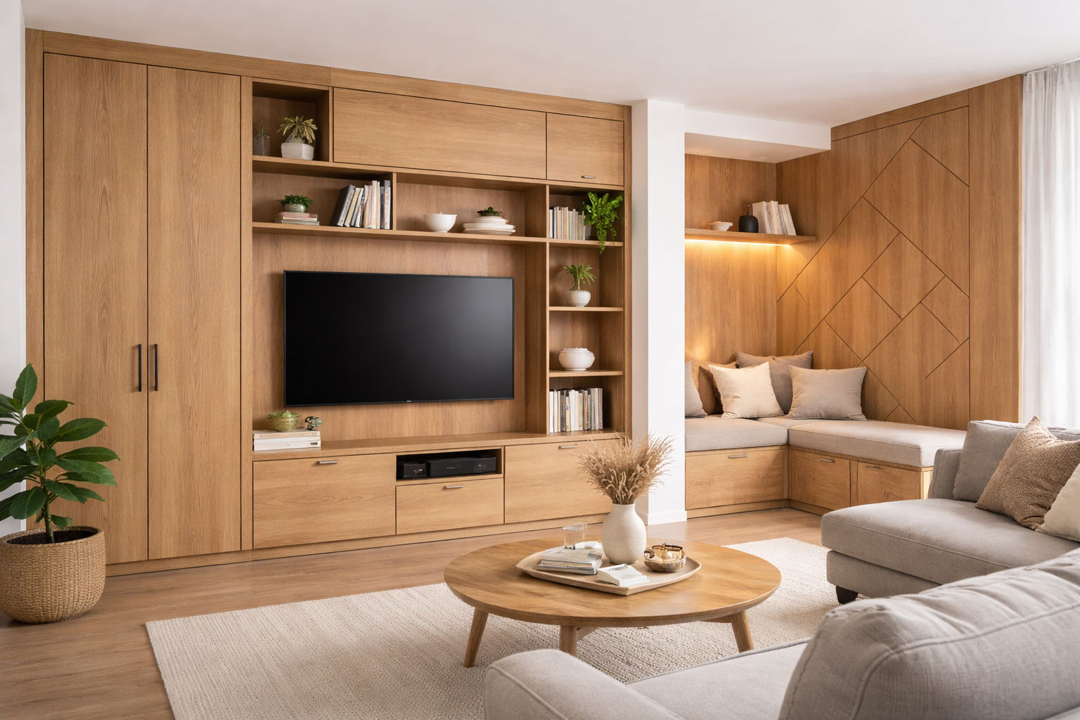 Vom Tischler, selbstgebaute Wandverkleidung - mb-ventures<br />
